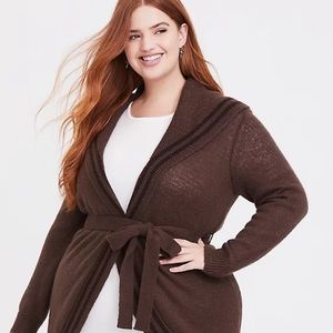 Torrid Outlander Chocolate Brown Shawl Sweater